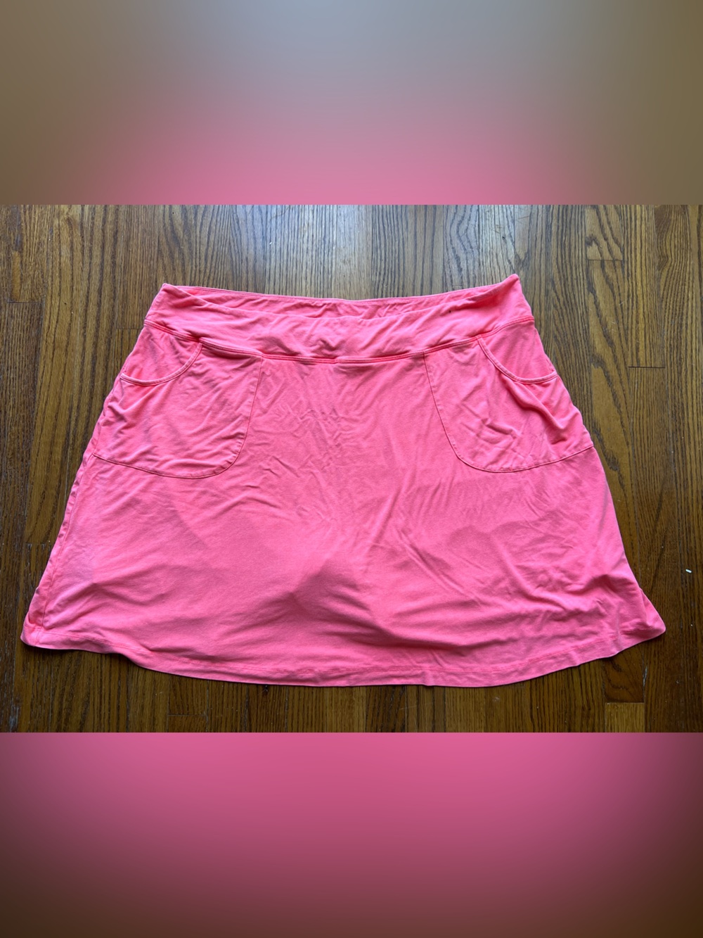 Fresh Produce Women’s Coral Mini Skirt with Shorts Built-in Coral Pink Size: 2XL